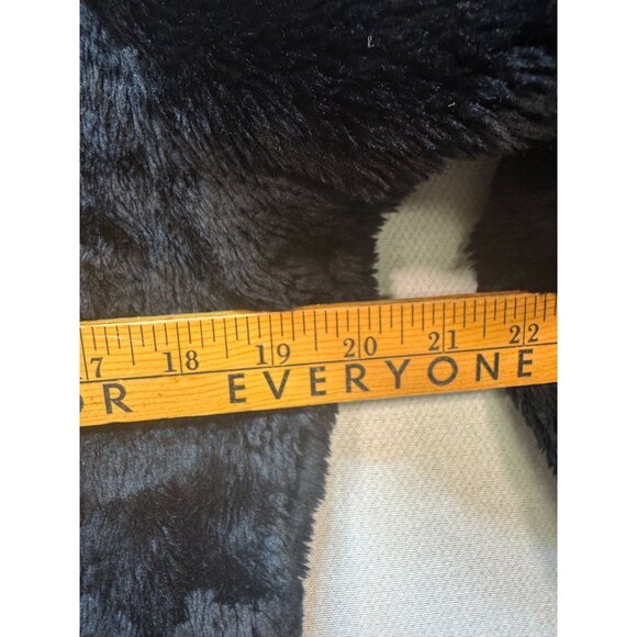 Blanc Noir Outerwear Women's Fur Coat Fox Fur Collar Cuffs Sz L Blue Y2K - Picture 11 of 14